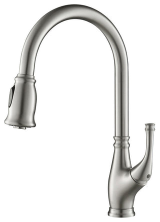 Summit Single Handle Pull Down Kitchen Faucet, Brushed Nickel, W/O Soap Dispense