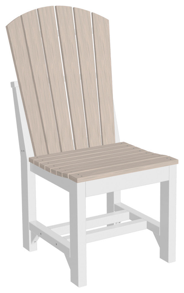 Set of 4 Poly Adirondack Dining Chairs, Birch & White, Side Chair, Dining Height