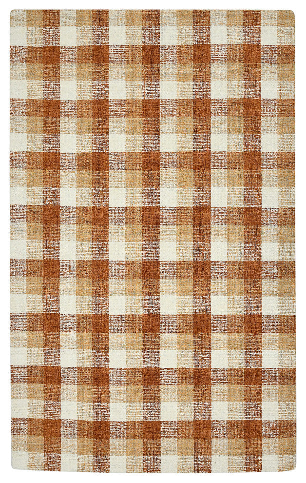 Tartan Cartwell Area Rug, Orange, 9' x 13', Plaid
