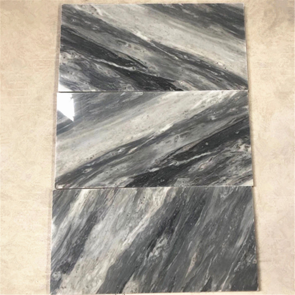 Bardiglio Gray Italian Dark Grey Marble 6x12 Subway Tile Polished, 100 sq.ft.