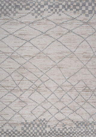 Asilah Moroccan Modern Diamond Runner Rug, Light Gray, 3 X 5
