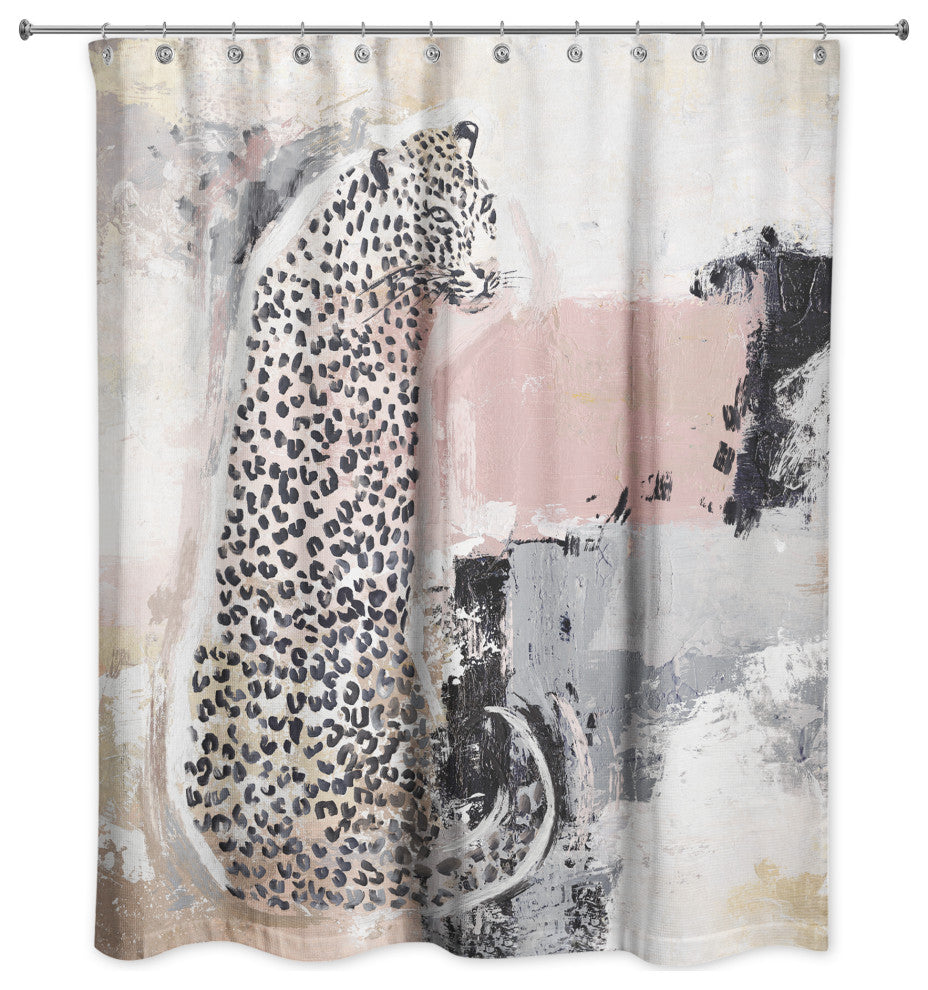 Jungle Cat Abstract II 71"x74" Shower Curtain