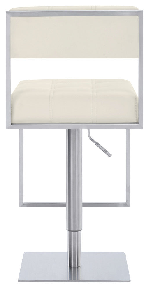 Michele Contemporary Swivel Barstool in Brushed Stainless Steel