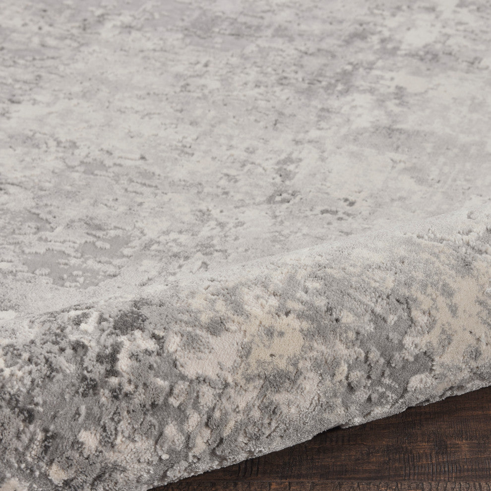 Nourison Rustic Textures 7'10" Round Grey/Beige Modern Indoor Area Rug