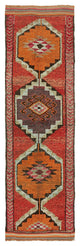 Rug N Carpet - Hand-knotted Turkish 3' 2" x 10' 3" Vintage Runner Rug