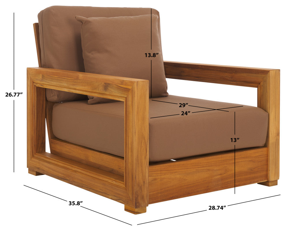 Safavieh Couture Montford Armchair, Natural/Brown