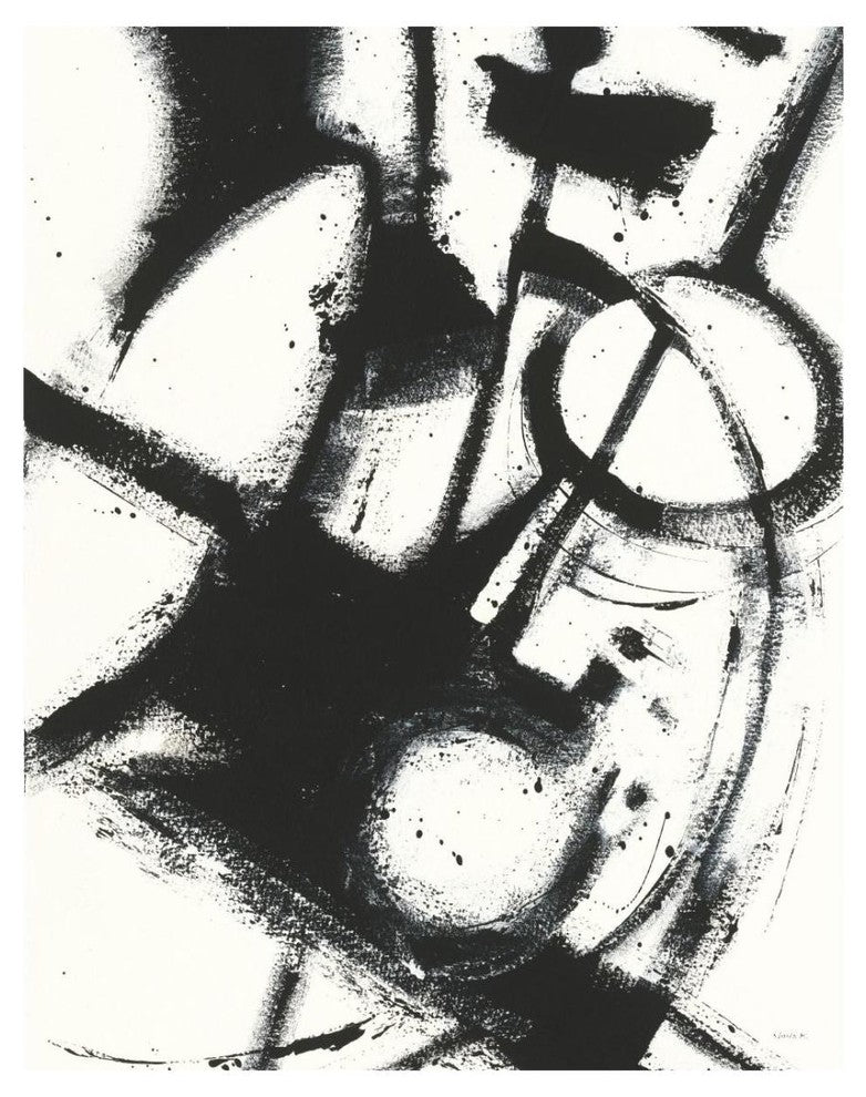 "Expression Abstract II White Crop" Paper Print by Shirley Novak, 22"x26"