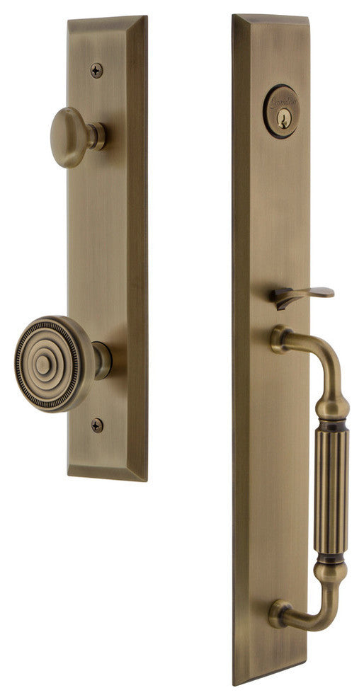 Fifth Avenue 1-Piece Dummy Handleset, F Grip and Soleil Knob, 849636