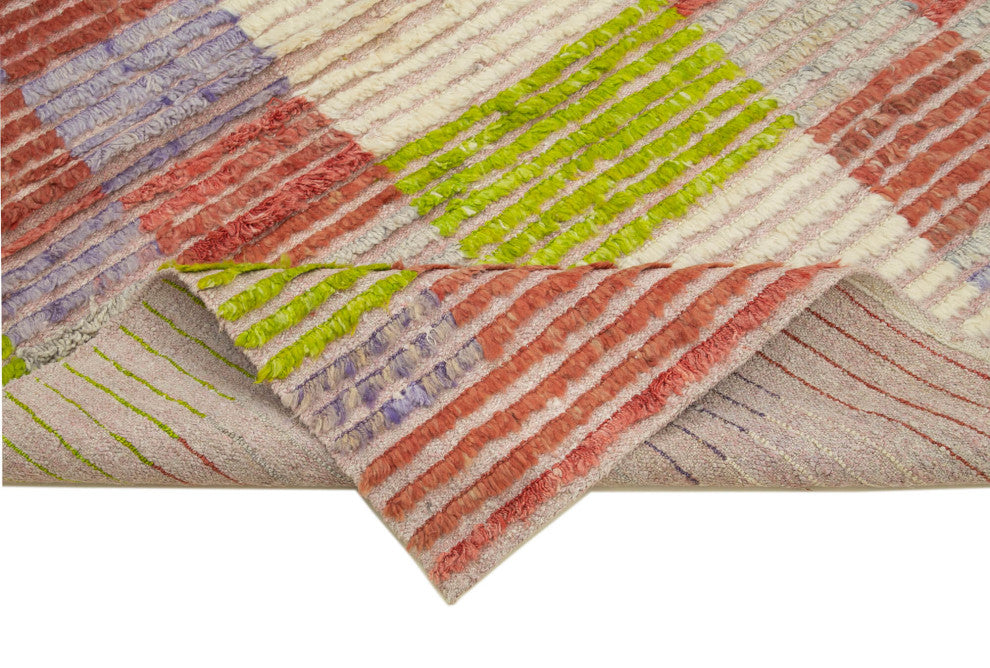Rug N Carpet - Handmade Turkish 5' 2'' x 6' 8'' Modern Design Wool Kilim Rug