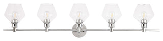 Chrome Finish And Clear Glass 5-Light Wall Sconce