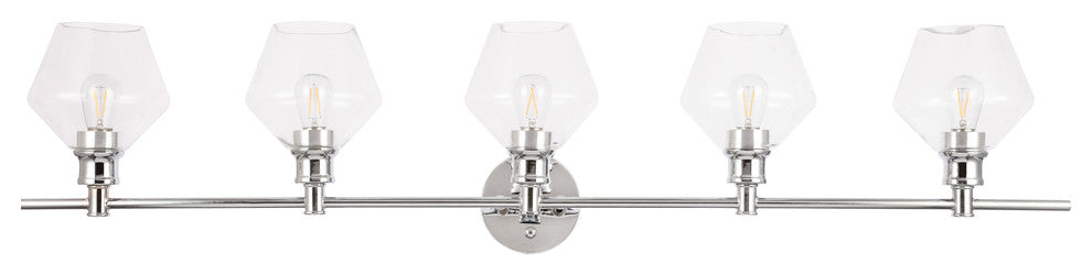 Chrome Finish And Clear Glass 5-Light Wall Sconce