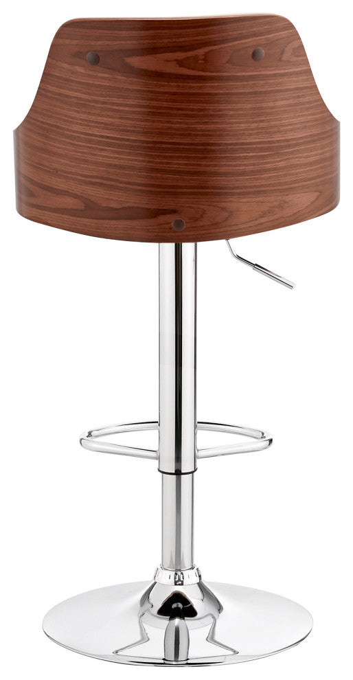 Cream Faux Leather Adjustable Modern Bar Stool