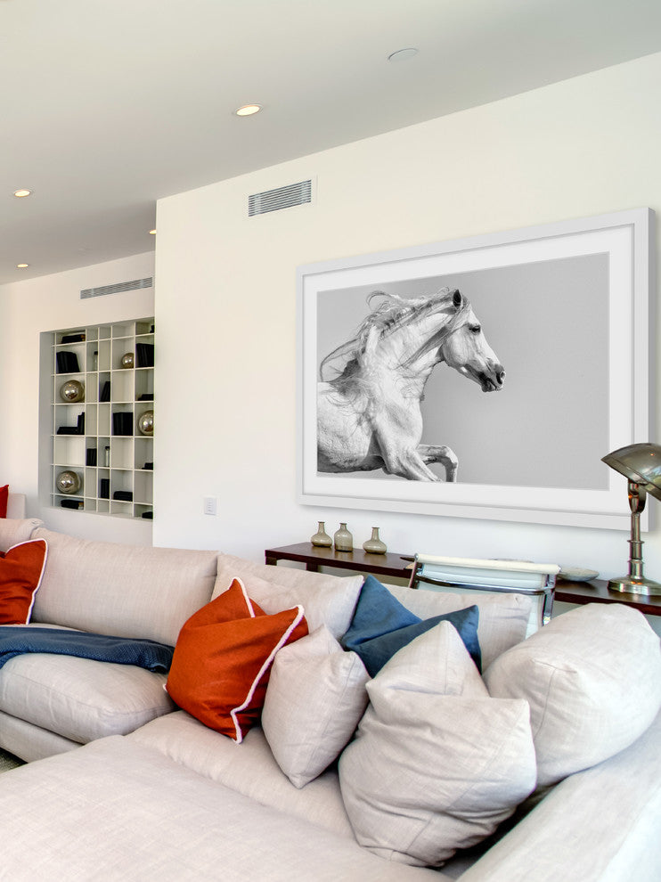 "White Mane" Framed Painting Print, 24x16
