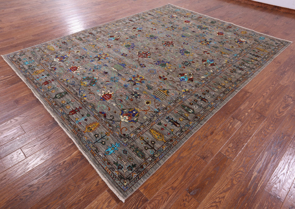 8' 5" X 11' 3" Hand Knotted Persian Tabriz Wool Rug - Q12148
