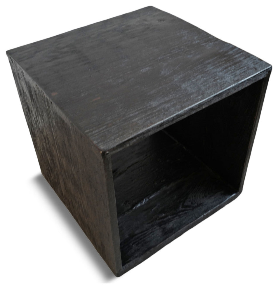 Ebony Teak Box Side Table