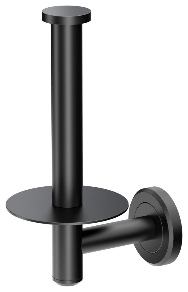 Latitude II Toilet Paper Holder, Matte Black, Storage