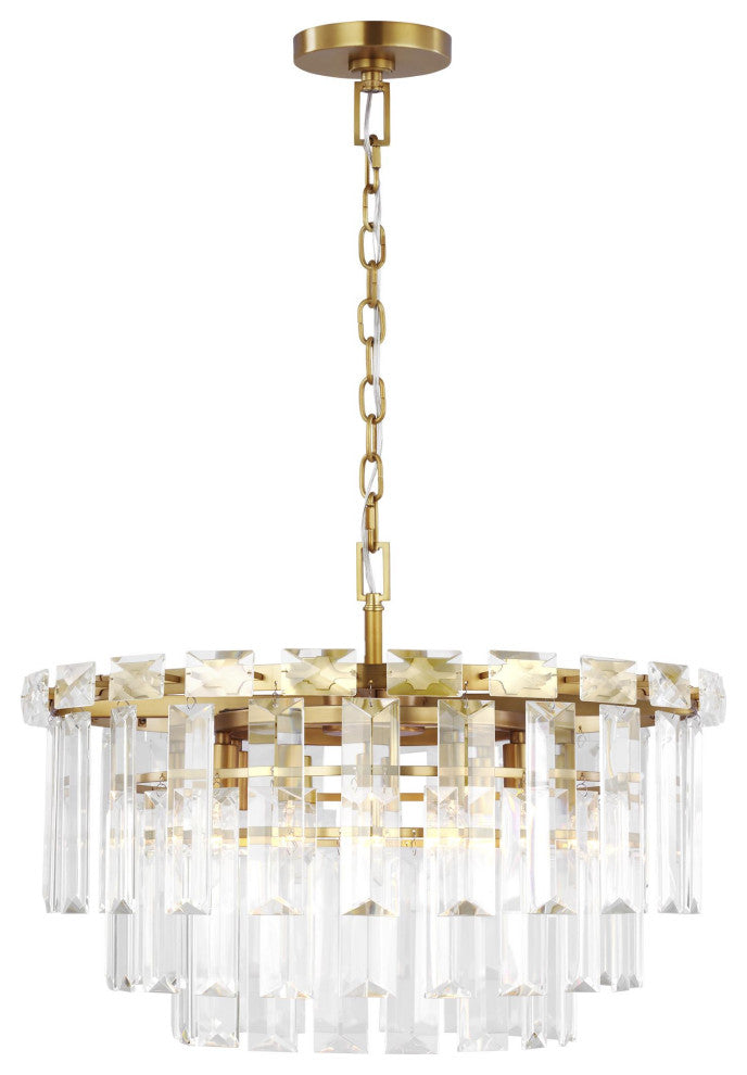 Arden Medium Chandelier, Burnished Brass