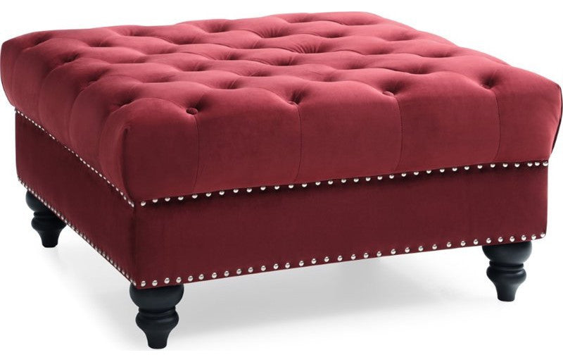 Nola Ottoman, Burgundy