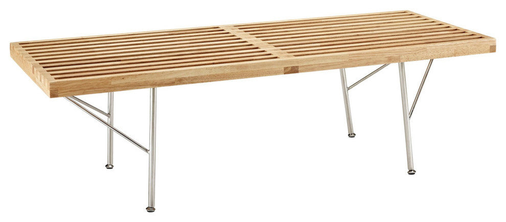 Modern Contemporary Living Room Small Wood Bench Natural