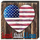 Heart Vintage Flag American Heart Quote Wooden Block
