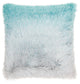 Mina Victory TR011 Throw Pillow, Turquoise/Silver, 20" x 20"