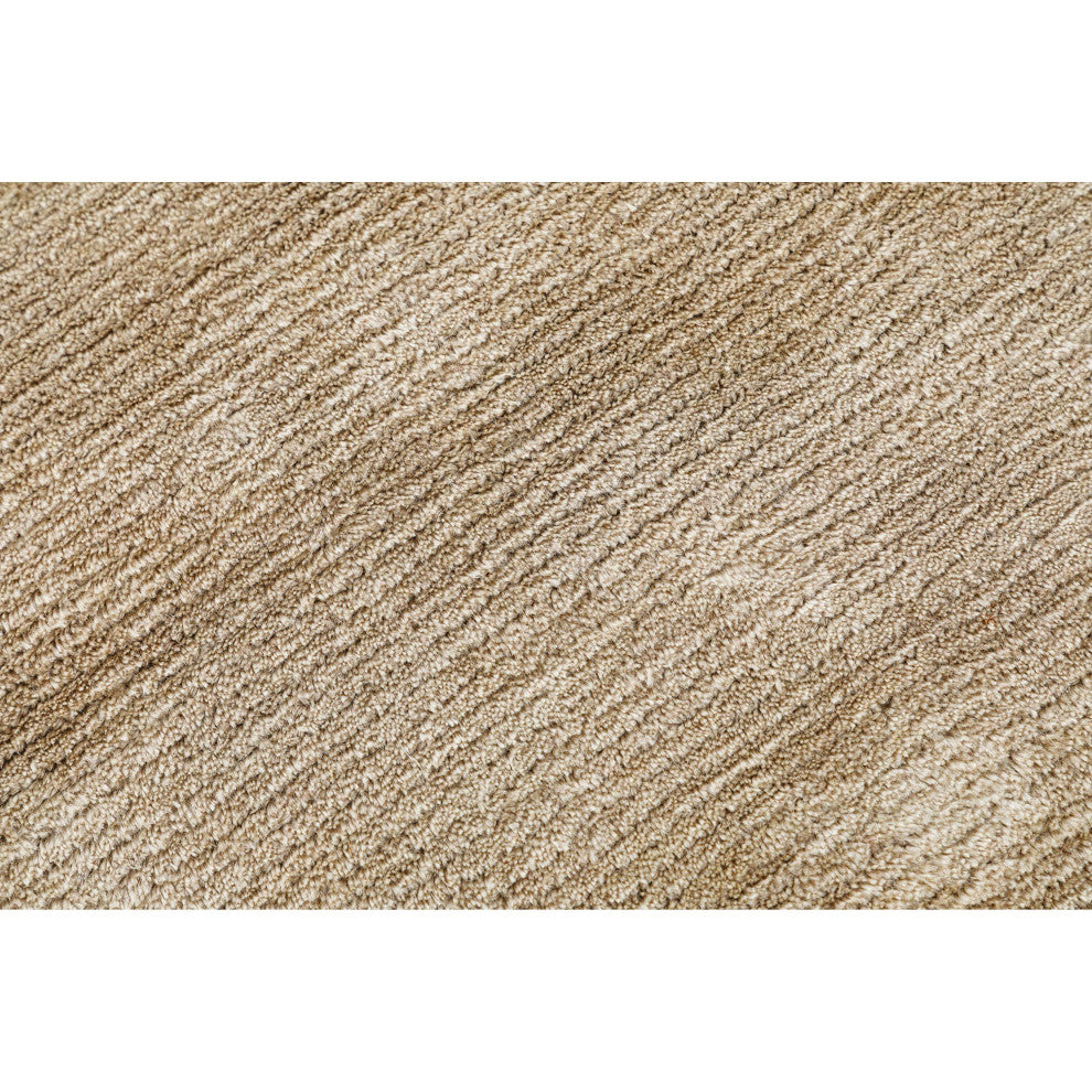 Hue Solid Hand Made Indoor Area Rug, 5'x8', Bisque