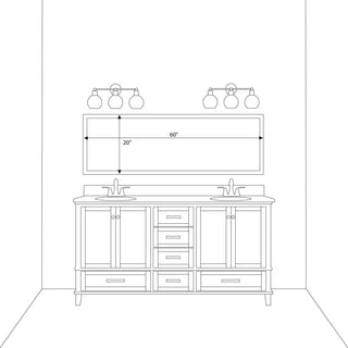 Ellis Framed Wall Mirror, Silver, 20"x60"