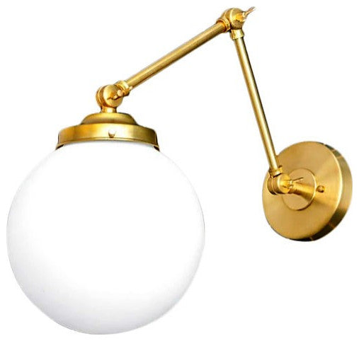 Westcliff II Brass 8" Opal Globe Task Lamp