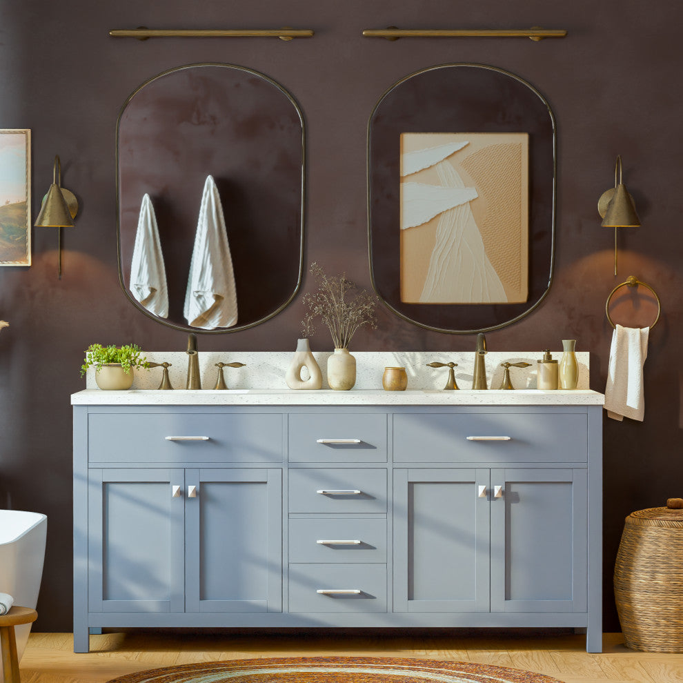 Caroline 72" Double Bathroom Vanity Set, Gray