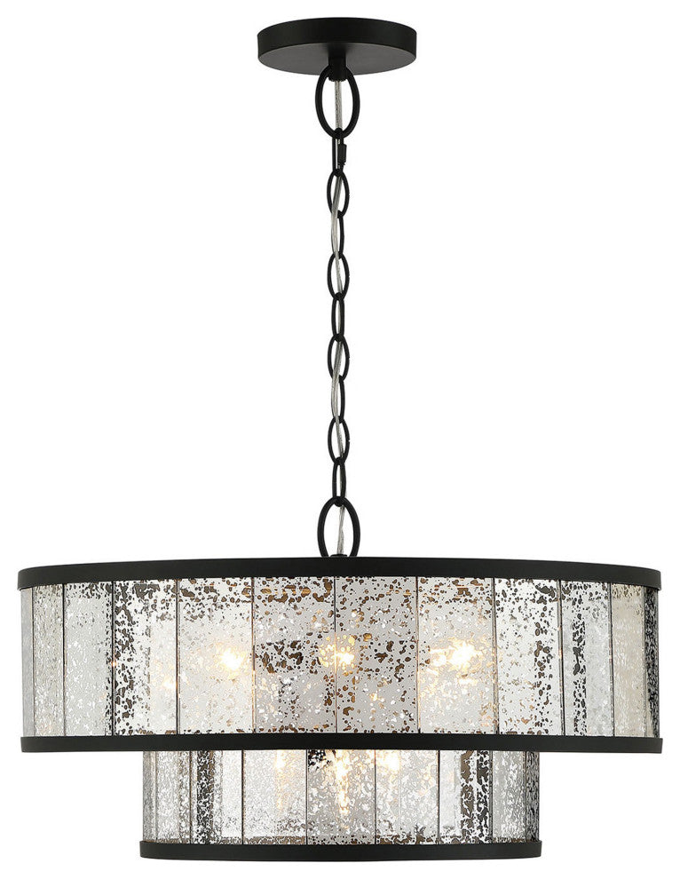 Chelsea 4-Light Mirrored Two-Tier Drum Chandelier
