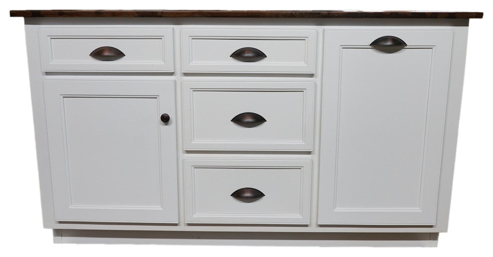 Modern Kitchen Island with Drop Leaf, Soft White