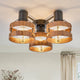 3 Light Flush Mount Ceiling Lights Matte Black Ceiling Light Fixture