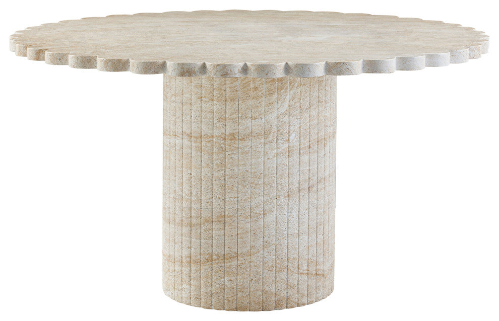 Blossom Washed Travertine Finish Indoor / Outdoor 54" Round Dining Table
