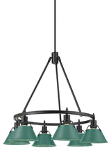 Golden Lighting 3306-6 BLK Orwell 6 Light 29"W Chandelier - Matte Black / Pine