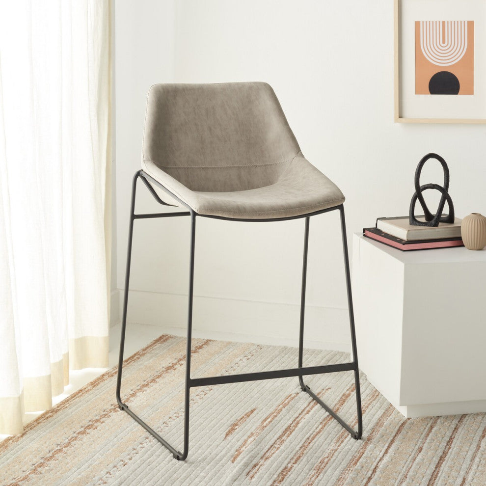 Safavieh Alexis Midcentury Counterstool, Stone/Black