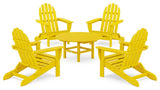 Folding Adirondack 5-Piece Conversation Group, Lemon
