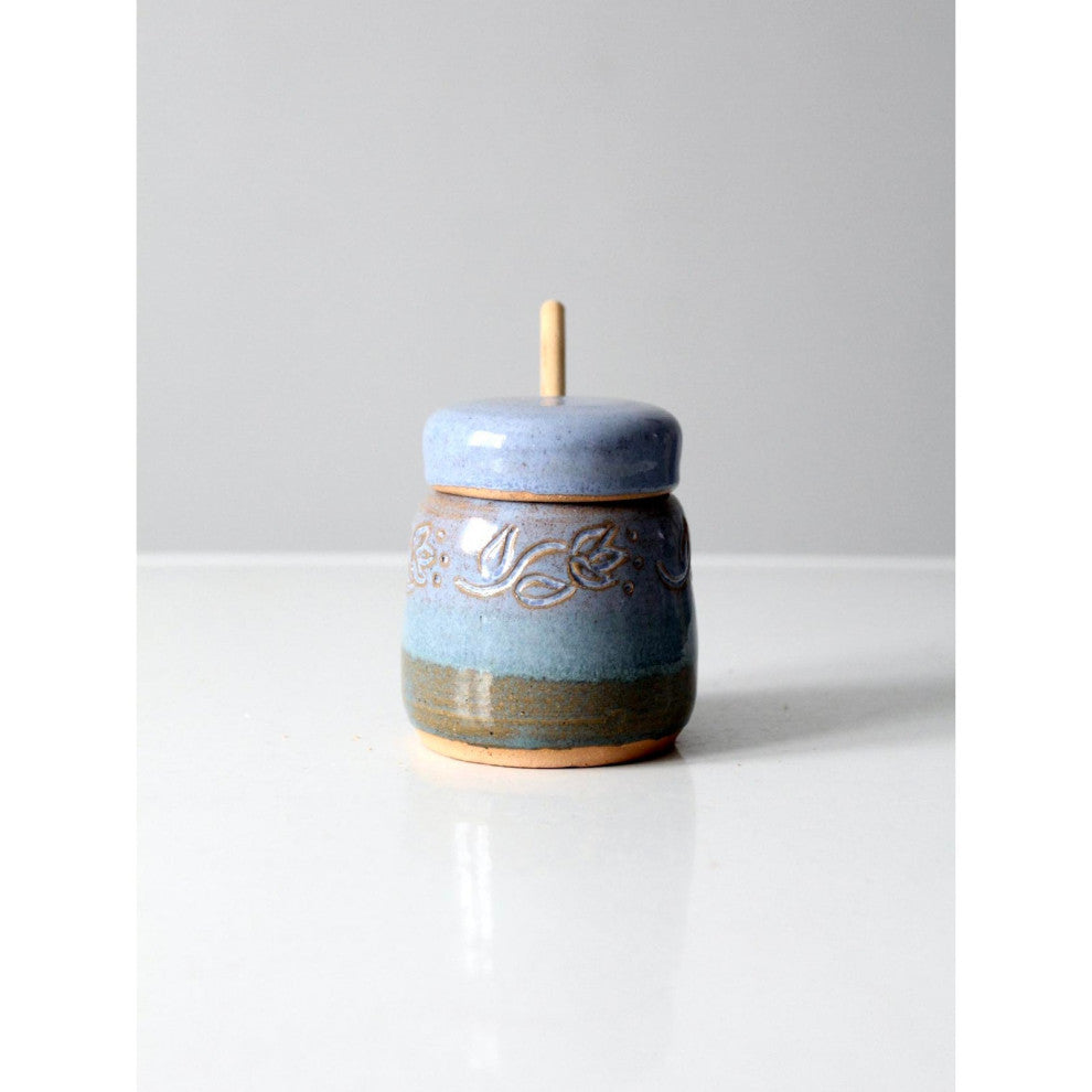 Consigned, Crisman Studio Pottery Honey Jar Circa 1994