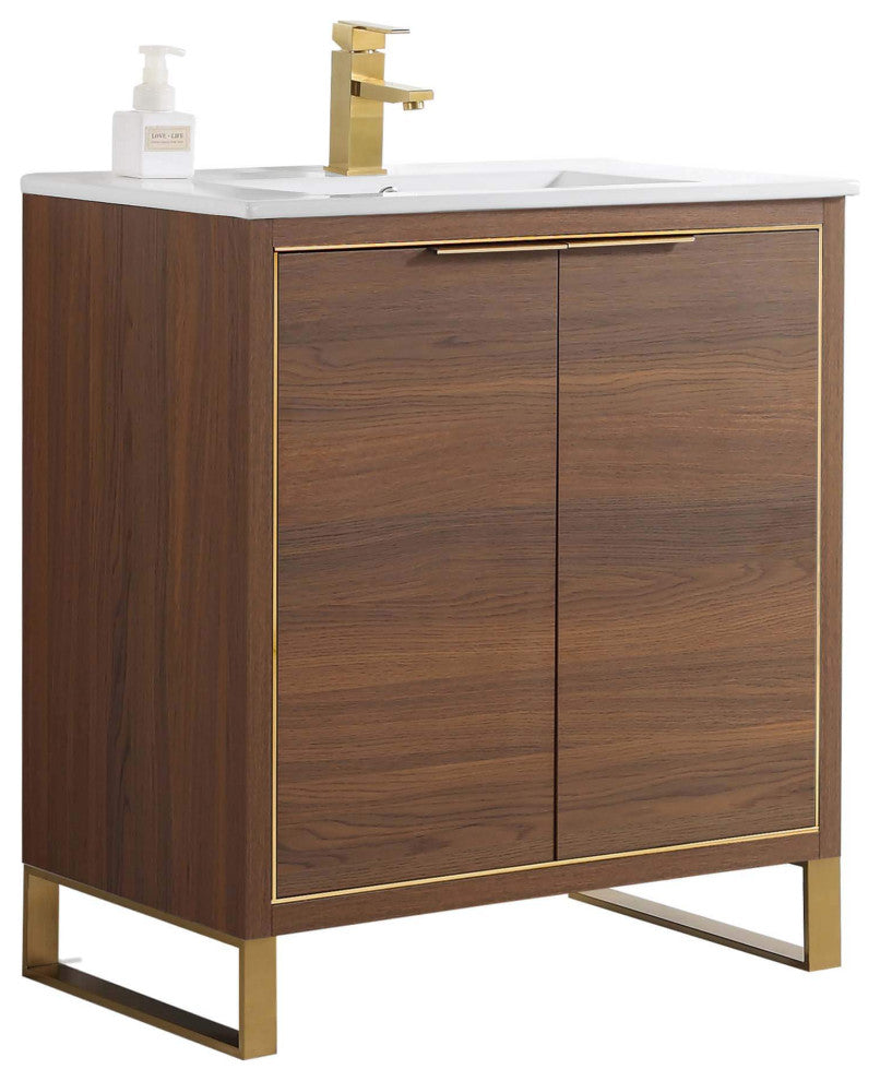 Fine Fixtures Opulence Collection Bathroom Vanity with White Ceramic Sink