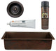 28" Rectangle Hammered Copper Bar/Prep Sink, 3.5" Drain Opening