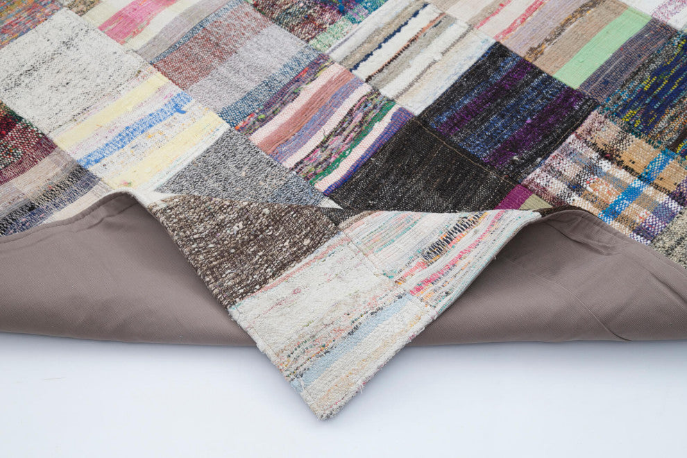 Rug N Carpet - Handmade Anatolian 7' 11'' x 9' 10'' Unique Patchwork Kilim Rug