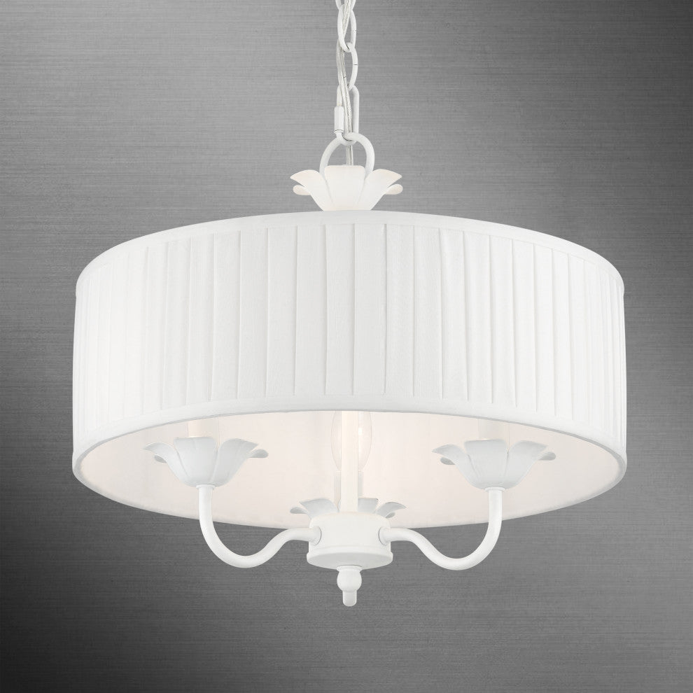 Livex Lighting 3 Light White Pendant Chandelier
