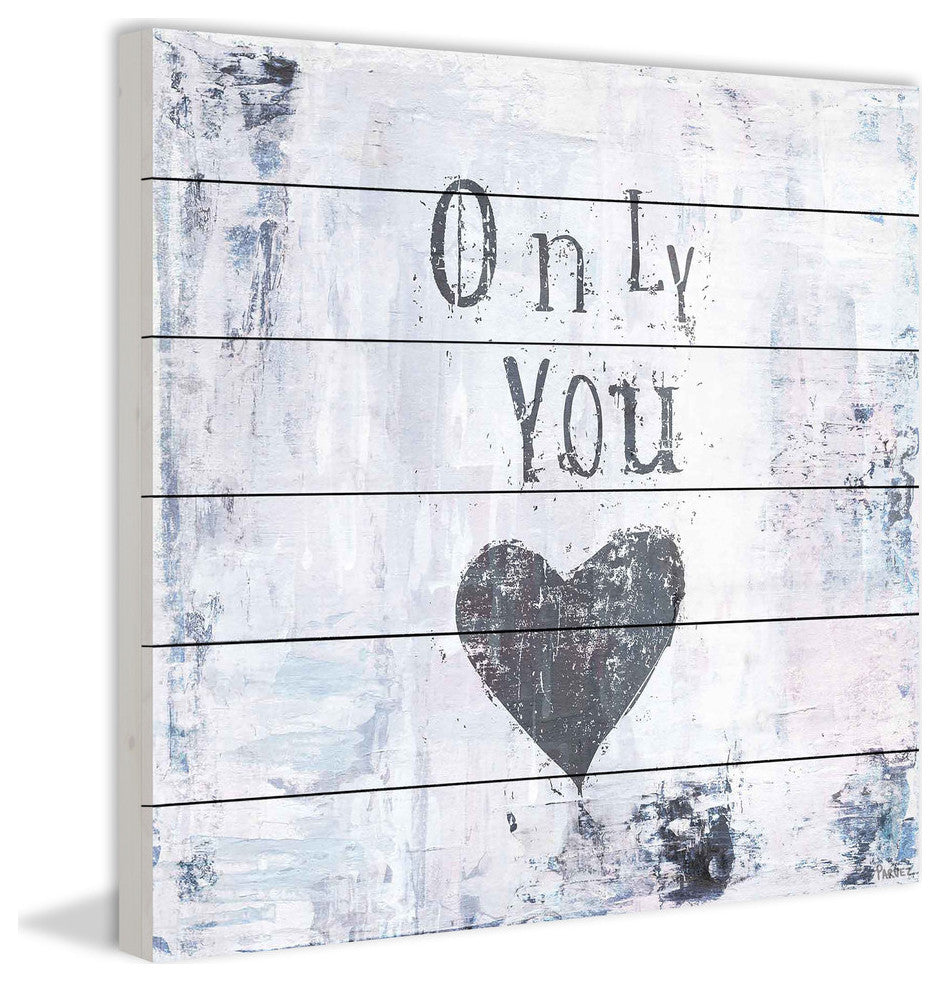 "Only You" Painting Print on White Wood, 24"x24"