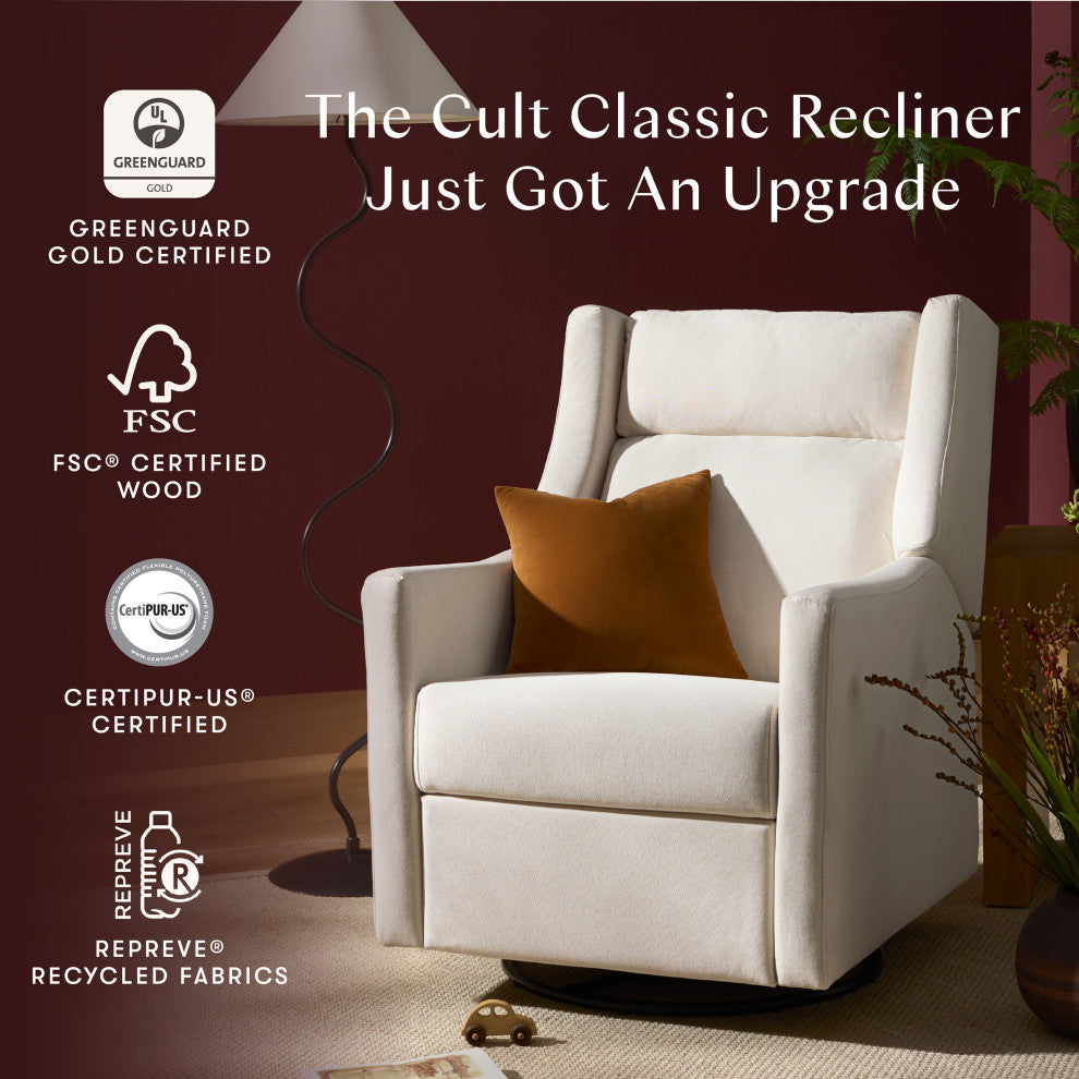 Kiwi Plus Power Glider Recliner w/ Power Headrest, Performance Cream Eco-Weave