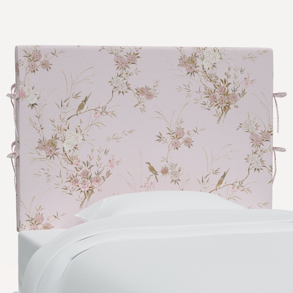 Rachel Ashwell Slipcover Headboard, Sc Bird Chinoiserie Pink, Full