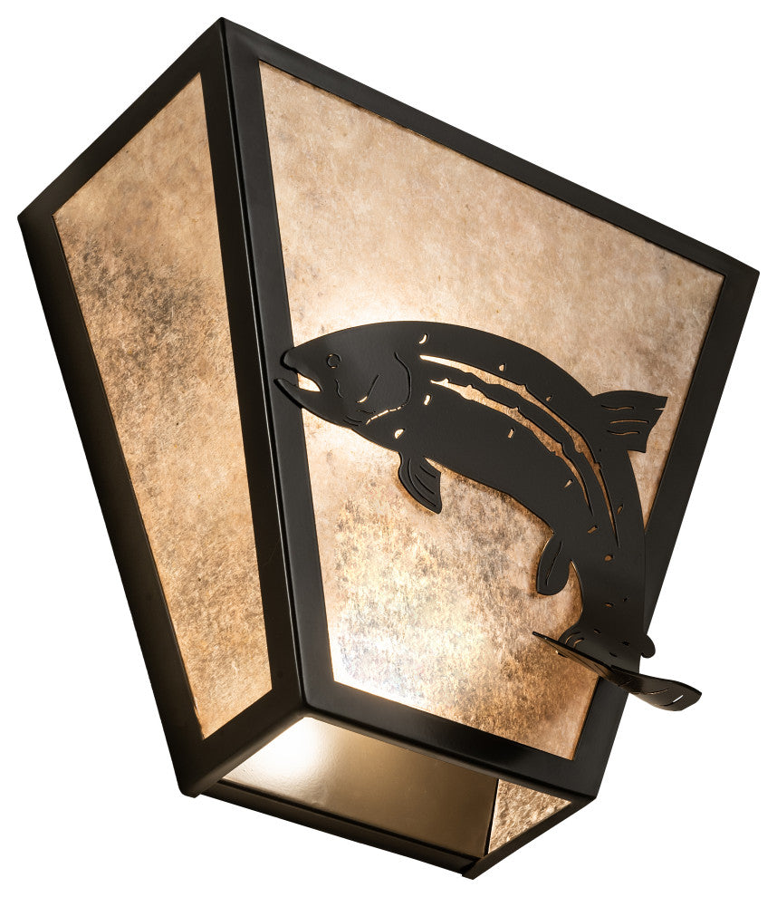 13 Wide Leaping Trout Wall Sconce