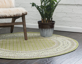 Unique Loom Green Allover Williamsburg 5' Round Rug