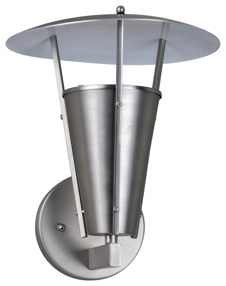 1 Light Outdoor Wall Lantern, Brushed Nickel