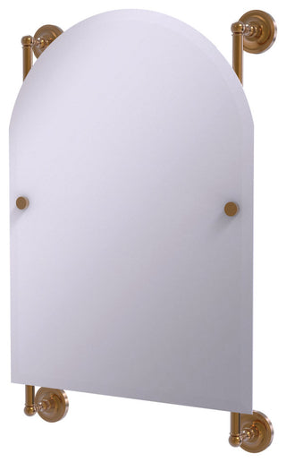 Prestige Regal Arched Top Frameless Rail Mounted Mirror, Brushed Bronze