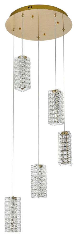 Home Living 20" LED Pendant, Satin Gold