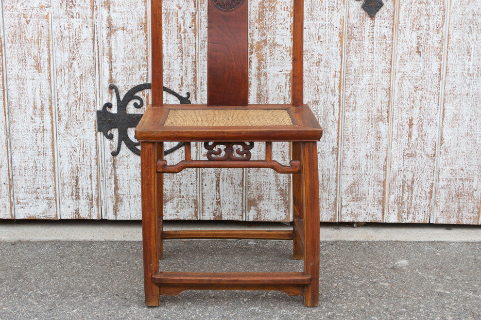 Antique Carved Elm Wood Chinese Chair